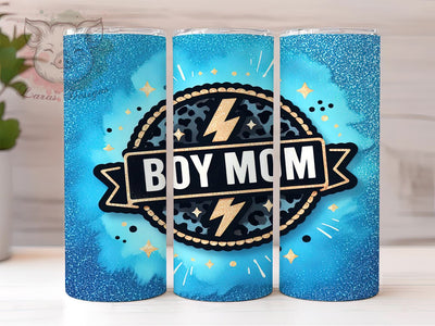 Boy Mom Glitter Leopard 20oz Tumbler Png, Straight & Tapered Tumbler Png, Boy Mama Tumbler Png, Digital Download PNG Sublimation Lara' s Designs 