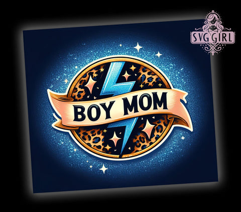 Boy Mom Glitter Leopard 20oz Tumbler Wrap Sublimation Design, Straight Tapered Tumbler Wrap, Boy Mama Tumbler Png, Instant Digital Download Sublimation SvggirlplusArt 