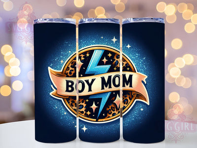Boy Mom Glitter Leopard 20oz Tumbler Wrap Sublimation Design, Straight Tapered Tumbler Wrap, Boy Mama Tumbler Png, Instant Digital Download Sublimation SvggirlplusArt 