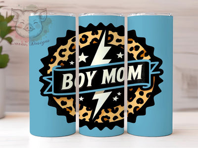 Boy Mom Leopard 20oz Tumbler Png, Straight & Tapered Tumbler Png, Boy Mama Tumbler Png, Digital Download PNG Sublimation Lara' s Designs 