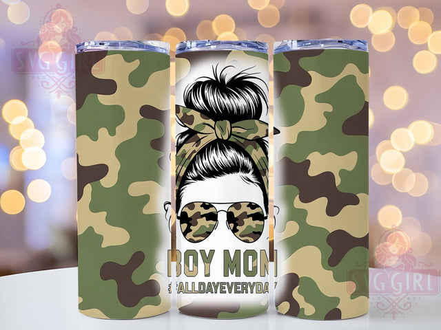 Boy Mom Messy Bun Life Tumbler Wrap, Messy Bun Tumbler Design, All Day Every Day Mom, 20oz Skinny Tumbler Wrap, Mom Life Tumbler, Sublimation Tumbler Design, Funny Mom Tumbler Sublimation SvggirlplusArt 