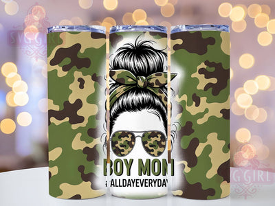 Boy Mom Messy Bun Life Tumbler Wrap, Messy Bun Tumbler Design, All Day Every Day Mom, 20oz Skinny Tumbler Wrap, Mom Life Tumbler, Sublimation Tumbler Design, Funny Mom Tumbler Sublimation SvggirlplusArt 
