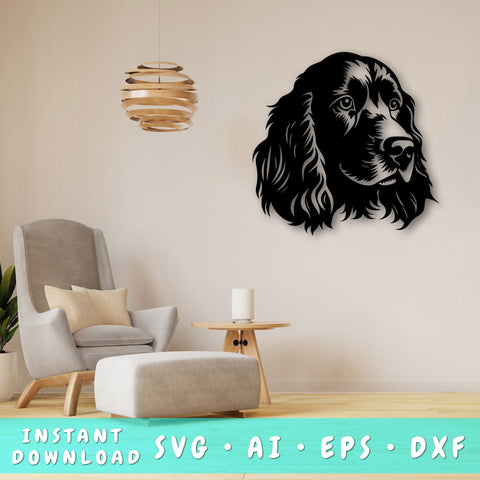 Boykin Spaniel Laser SVG Cut File, Boykin Spaniel Glowforge File, Boykin Spaniel DXF, Boykin Spaniel Wall Art SVG SVG HappyDesignStudio 
