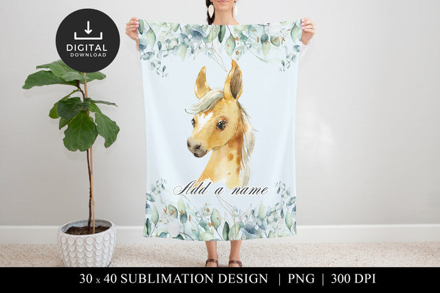 Boys Custom Horse Blanket Design, Eucalyptus Sublimation Sublimation BijouBay 