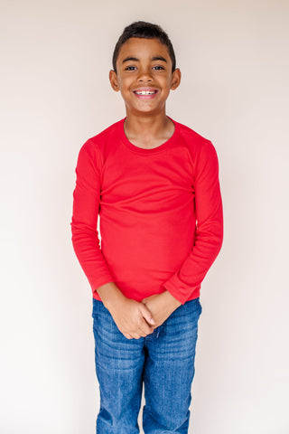 Boy's Long Sleeve Shirts | Little Boy and Youth | Blanks for HTV and T Shirt Transfers Physical ARB Blanks Red 12M 