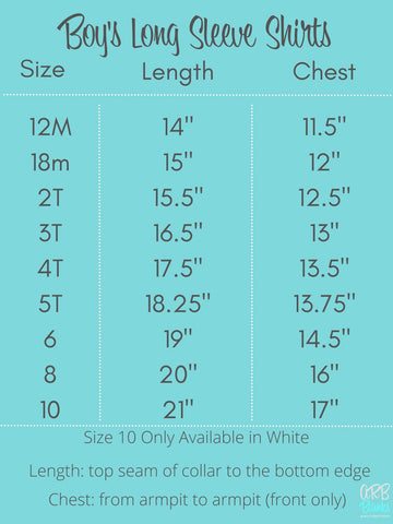 Boy's Long Sleeve Shirts | Little Boy and Youth | Blanks for HTV and T Shirt Transfers Physical ARB Blanks 