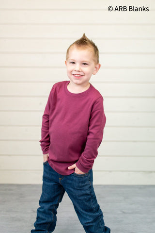 Boy's Long Sleeve Shirts | Little Boy and Youth | Blanks for HTV and T Shirt Transfers Physical ARB Blanks Maroon 12M 