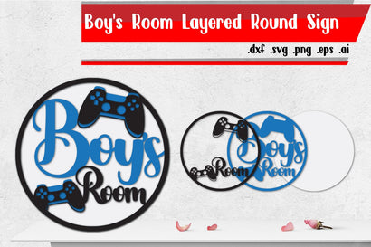 Boy's Room Layered Round Sign | Gamers Room SVG zafrans studio 