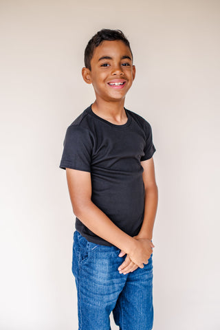 Boy's Short Sleeve Cotton T Shirt Blanks | Baby to Youth Sizes | Ready for HTV or T Shirt Transfers Shirts ARB Blanks Black 12M 