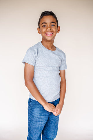 Boy's Short Sleeve Cotton T Shirt Blanks | Baby to Youth Sizes | Ready for HTV or T Shirt Transfers Shirts ARB Blanks Grey 12M 