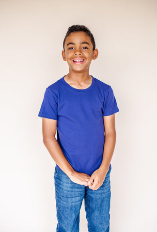 Boy's Short Sleeve Cotton T Shirt Blanks | Baby to Youth Sizes | Ready for HTV or T Shirt Transfers Shirts ARB Blanks Dark Royal Blue 12M 