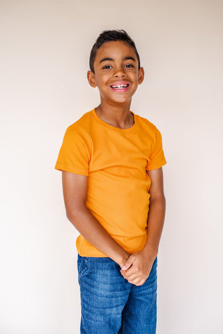 Boy's Short Sleeve Cotton T Shirt Blanks | Baby to Youth Sizes | Ready for HTV or T Shirt Transfers Shirts ARB Blanks Orange 12M 