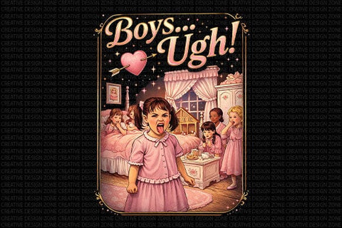 Boys Ugh Funny Valentine PNG | Sarcastic Girl Sublimation Design SVG BillahCrafts 