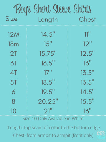 Boy's White Short Sleeve Shirt Physical ARB Blanks 