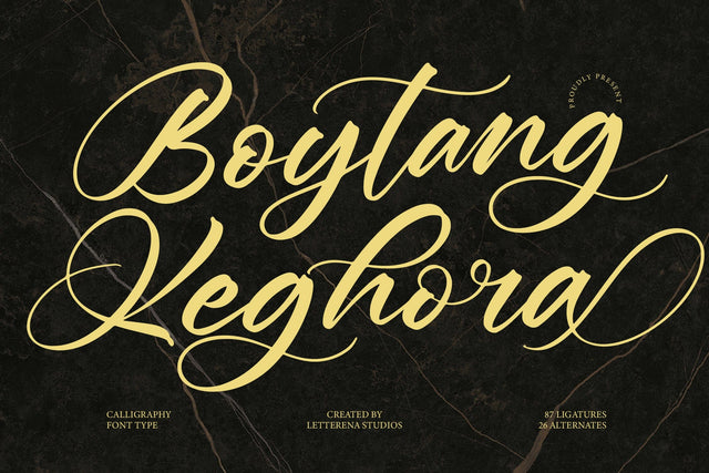 Boytang Keghora - Calligraphy Font Type Font Letterena Studios 