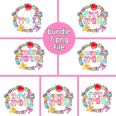 Bracelets Back to School PNG Bundle Sublimation BOO-design 