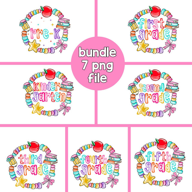 Bracelets Back to School PNG Bundle Sublimation BOO-design 