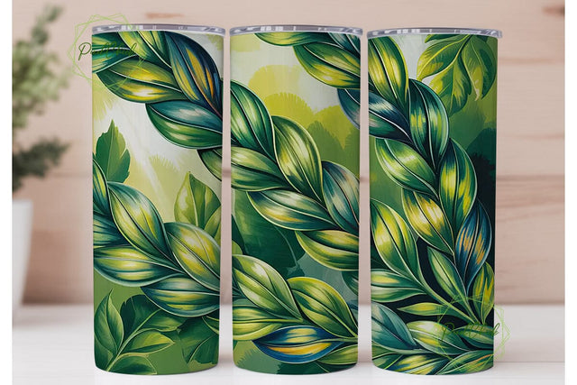 Braided Leaves 20oz Tumbler Wrap Sublimation PixelChick 