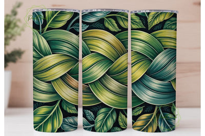 Braided Leaves 20oz Tumbler Wrap Sublimation PixelChick 
