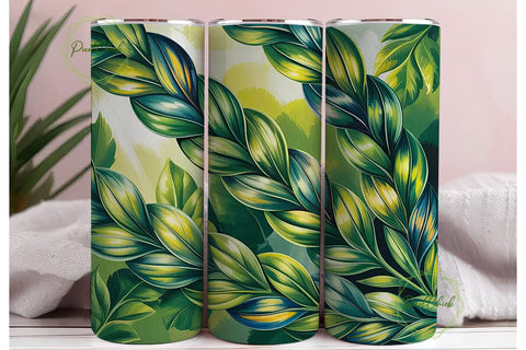 Braided Leaves 20oz Tumbler Wrap Sublimation PixelChick 