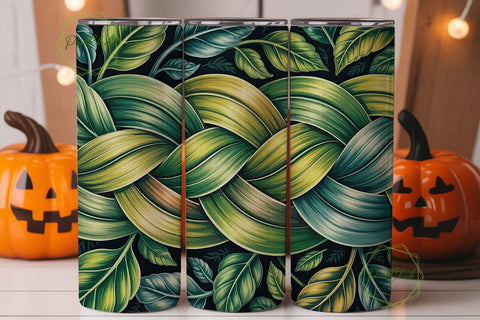 Braided Leaves 20oz Tumbler Wrap Sublimation PixelChick 