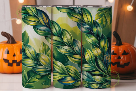 Braided Leaves 20oz Tumbler Wrap Sublimation PixelChick 