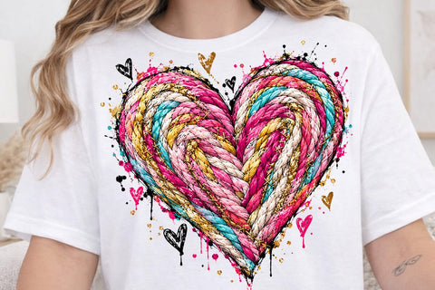 Braided Rope Heart Sublimation PNG Design SVG DesignDestine 