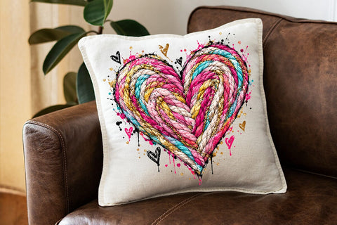 Braided Rope Heart Sublimation PNG Design SVG DesignDestine 