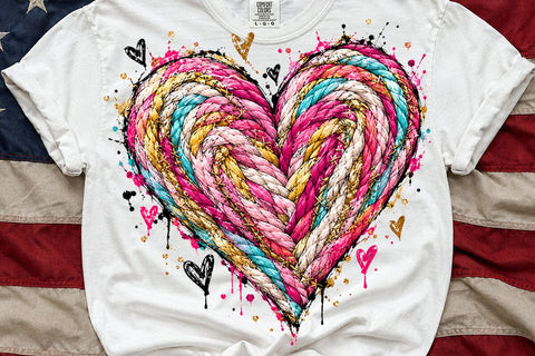 Braided Rope Heart Sublimation PNG Design SVG DesignDestine 
