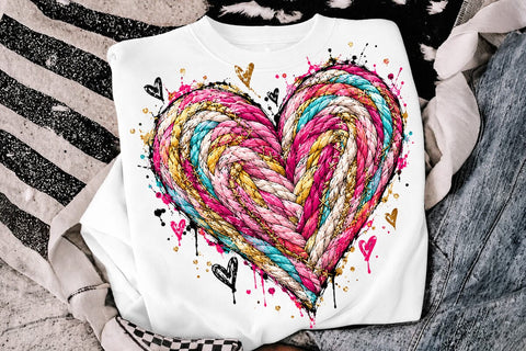 Braided Rope Heart Sublimation PNG Design SVG DesignDestine 