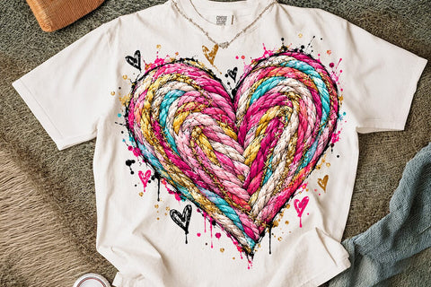 Braided Rope Heart Sublimation PNG Design SVG DesignDestine 