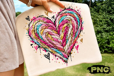 Braided Rope Heart Sublimation PNG Design SVG DesignDestine 