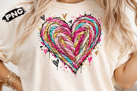 Braided Rope Heart Sublimation PNG Design SVG DesignDestine 