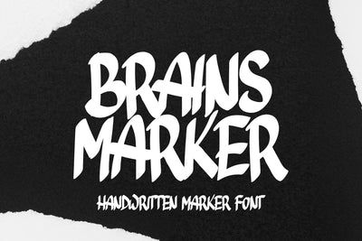 Brains Marker - Handwritten Marker Font Font Mozzatype 
