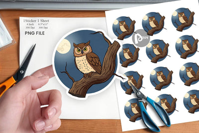 Branch Owl Sticker Sublimation artnoy 