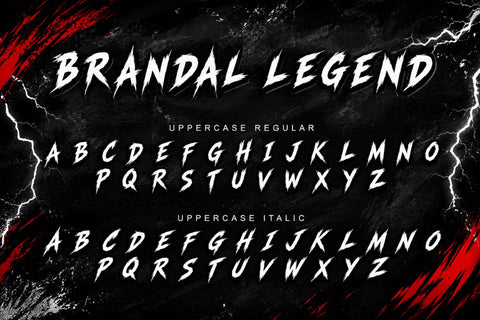 Brandal Legend Font Prasetya Letter 
