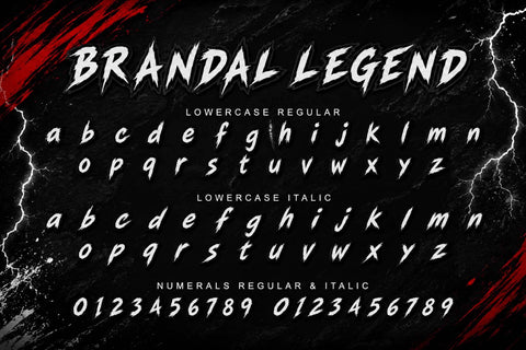 Brandal Legend Font Prasetya Letter 