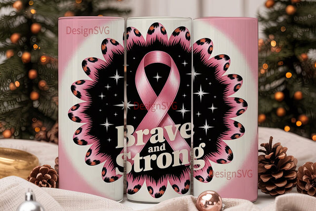 Brave and Strong 20oz Tumbler Wrap Sublimation DesignSVG 