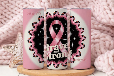 Brave and Strong 20oz Tumbler Wrap Sublimation DesignSVG 
