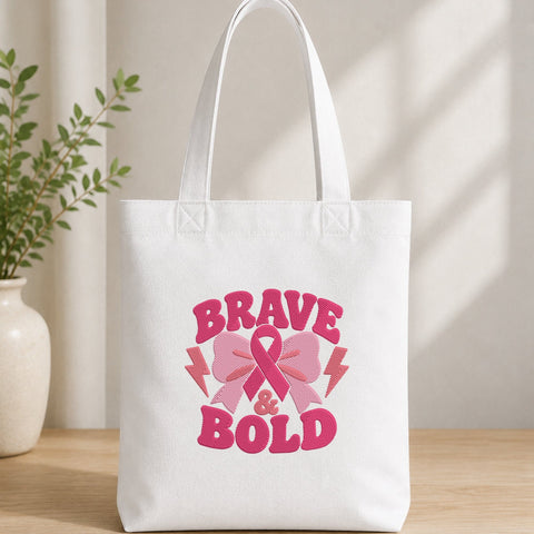 Brave & Bold Breast Cancer Embroidery Design – Pink Ribbon Bow Machine Embroidery File, Breast Cancer Awareness Design Embroidery/Applique DESIGNS PatternFeed8 