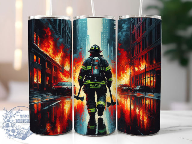 Bravery & Honor Firefighter Tumbler, USA Flag Firefighter PNG, Patriotic Tumbler Design, 20oz Fireman Sublimation, American Hero Tumbler, Red Line Flag Wrap, Firefighter Gift PNG Sublimation ToriDesigns 