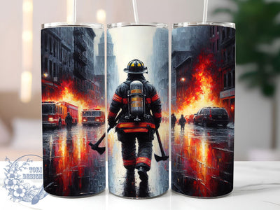 Bravery & Honor Firefighter Tumbler, USA Flag Firefighter PNG, Patriotic Tumbler Design, 20oz Fireman Sublimation, American Hero Tumbler, Red Line Flag Wrap, Firefighter Gift PNG Sublimation ToriDesigns 