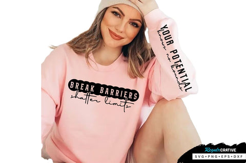Break barriers shatter limits Sleeve SVG Design, Inspirational sleeve SVG, Motivational Sleeve SVG Design, Positive Sleeve SVG SVG Regulrcrative 