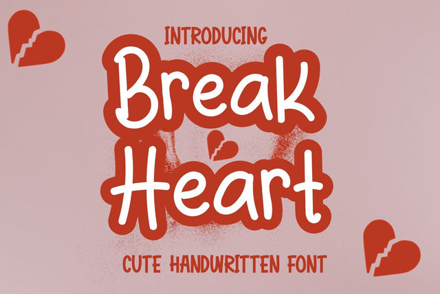 Break Heart - Handwritten Font Font Mozzatype 