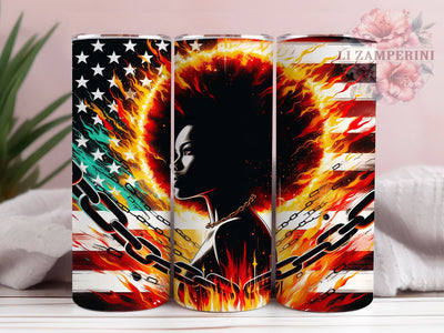 Breaking Chains Juneteenth Tumbler, Breaking Chains Wrap, Afro Woman Empowerment Cup, 20oz Sublimation Wrap, Black History Pride Tumbler, Cultural Heritage Cup, Liberation Celebration Wrap Sublimation Li Zamperini 