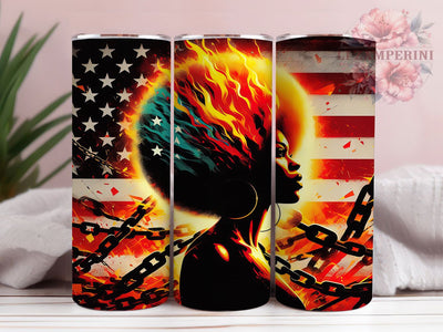 Breaking Chains Juneteenth Tumbler, Breaking Chains Wrap, Afro Woman Empowerment Cup, 20oz Sublimation Wrap, Black History Pride Tumbler, Cultural Heritage Cup, Liberation Celebration Wrap Sublimation Li Zamperini 