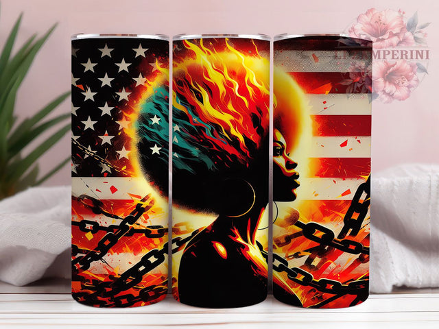 Breaking Chains Juneteenth Tumbler, Breaking Chains Wrap, Afro Woman Empowerment Cup, 20oz Sublimation Wrap, Black History Pride Tumbler, Cultural Heritage Cup, Liberation Celebration Wrap Sublimation Li Zamperini 