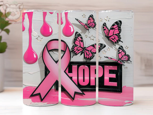 Breast Cancer 20oz Tumbler Png, Straight & Tapered Tumbler Png, Breast Cancer Awareness Tumbler Png, Digital Download PNG Sublimation Lara' s Designs 