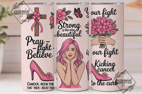Breast Cancer Awareness 20oz Tumbler Sublimation sassyprint 
