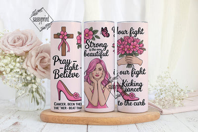 Breast Cancer Awareness 20oz Tumbler Sublimation sassyprint 